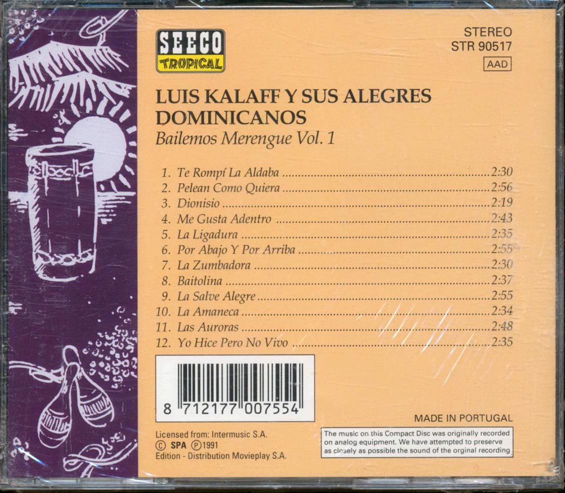 Luis Kalaff Y Los Alegres Dominicanos  - Bailemos Merngue Volume One Music CD