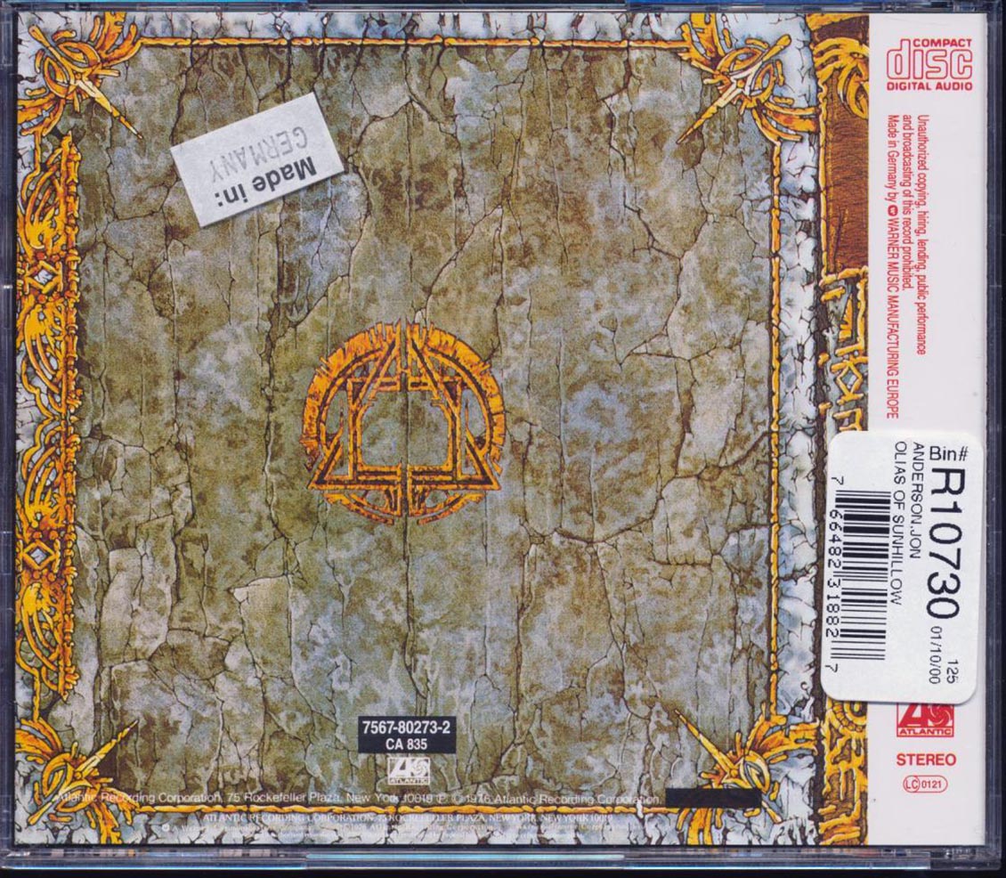 Jon Anderson  - Olias Of Sunhillow Music CD