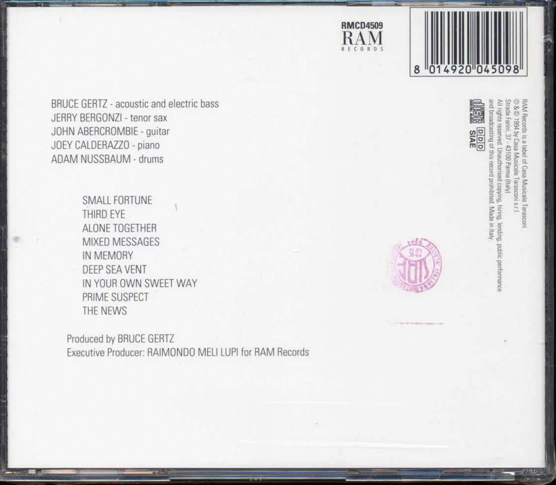 Bruce Gertz 5et  - Third Eye Music CD