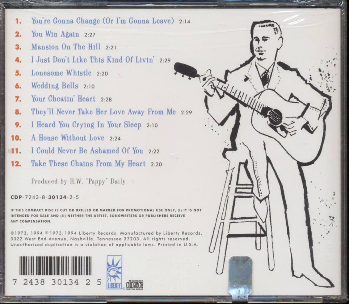George Jones  - My Favorites Of Hank Williams Music CD