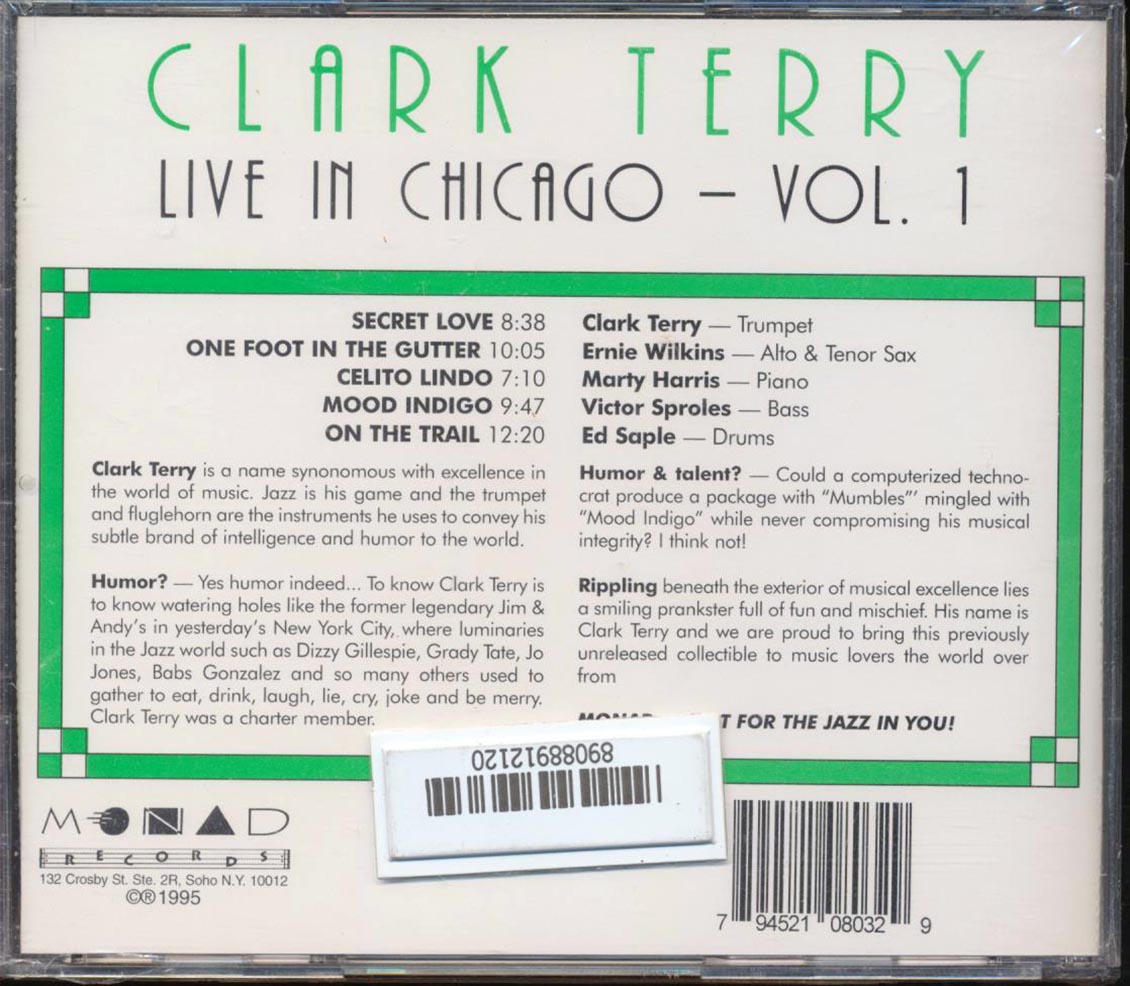 Clark Terry  - Live In Chicago Volume One Music CD