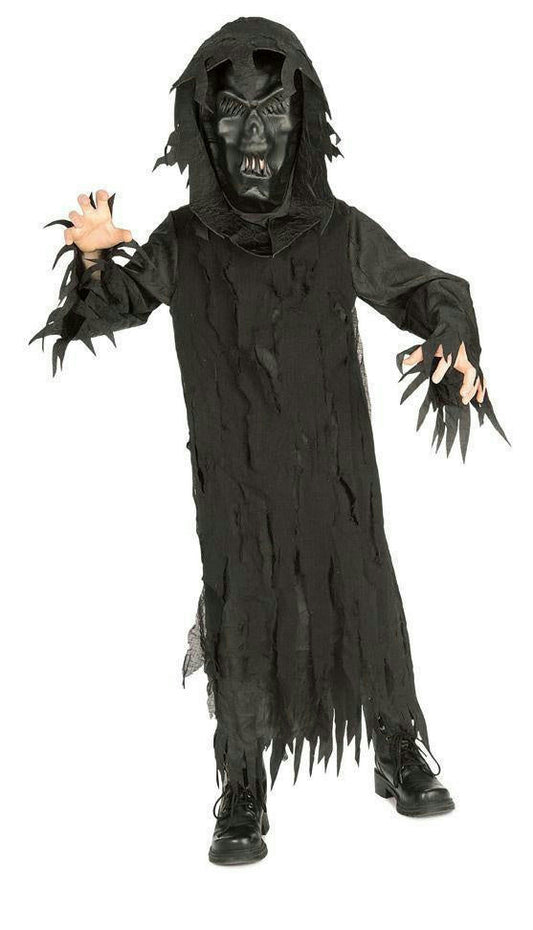 Rubie's Boy's Skeleton Lord Black Hooded Robe and Mask Child Costume Medium