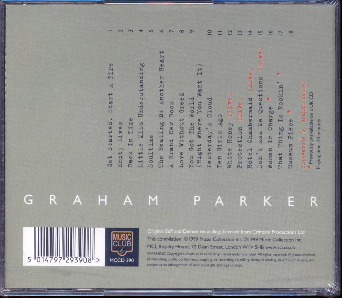 Graham Parker  - Stiffs And Demons Music CD