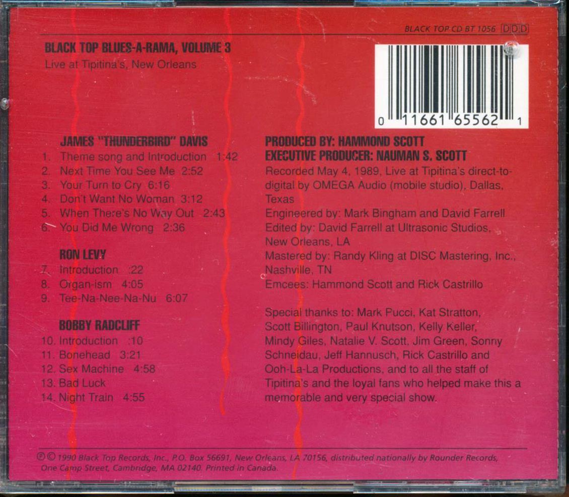 James Davis, Ron Levy, Bobby Radcliff  - Black Top Blues A Rama Volume Three Music CD