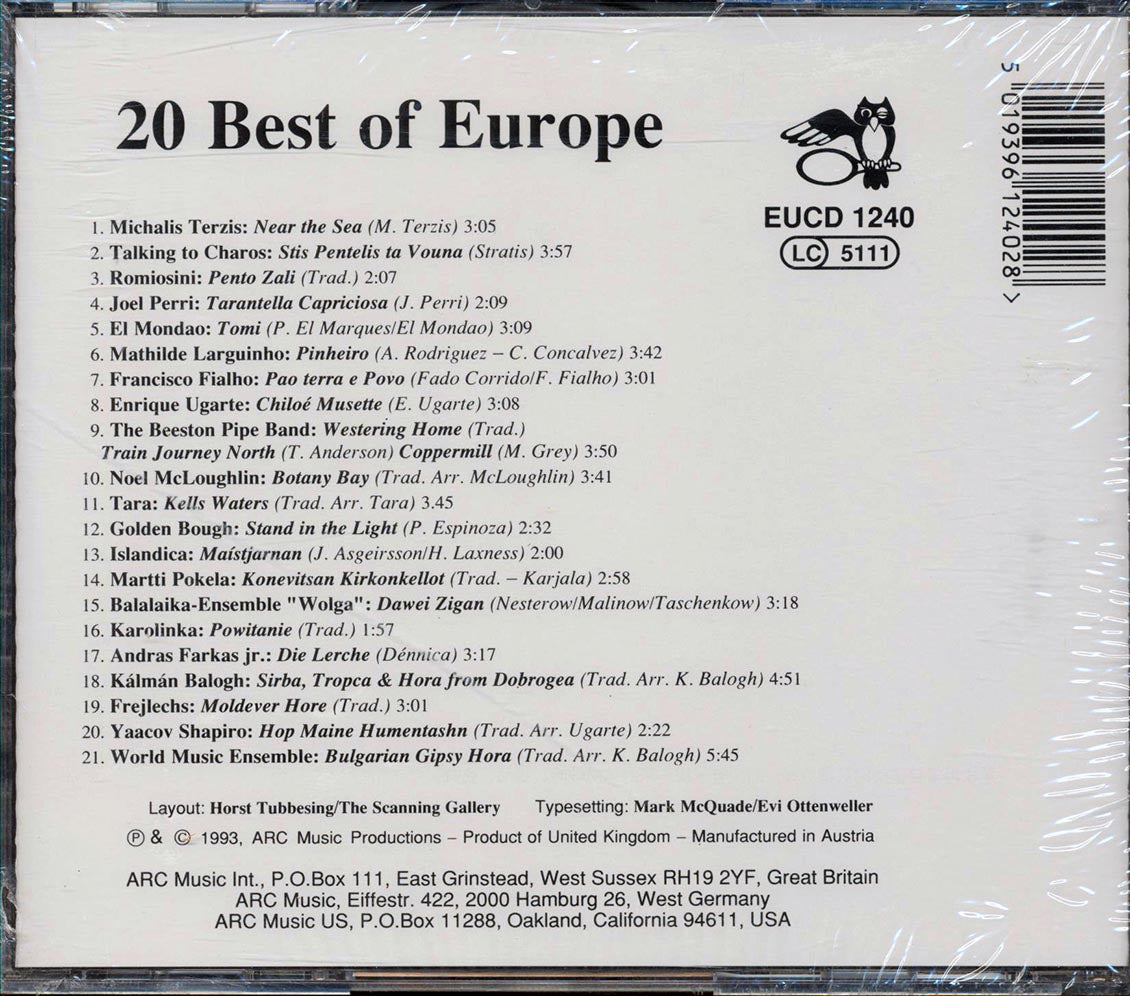Michalis Terzis, Talking To Charos, Joel Perry, Etc. - 20 Best Of Europe Music CD