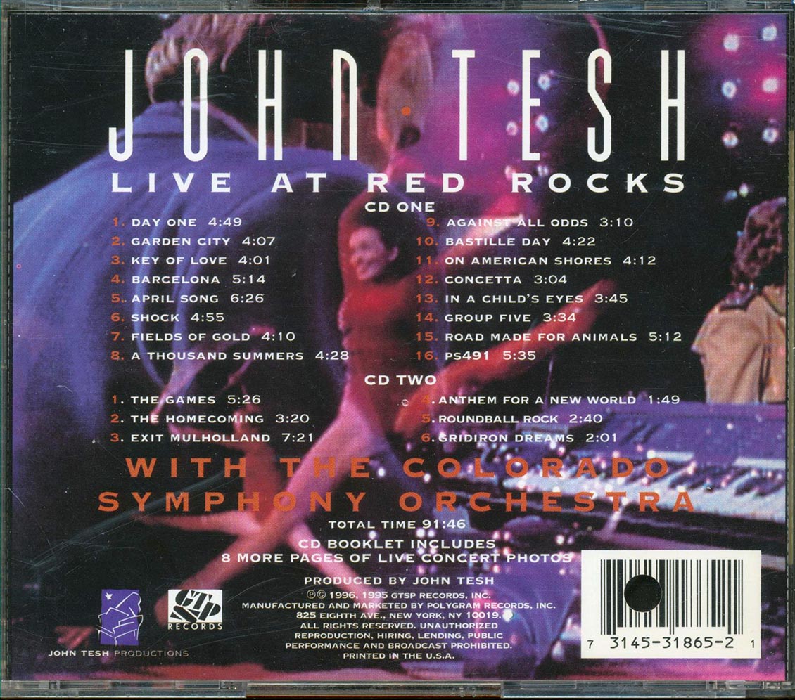 John Tesh With The Colorado Symphony Orchestra - Live At Red Rocks (marked/ltd stock) Music CD