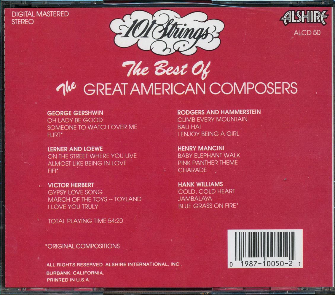 101 Strings - The Best Of The Great American Composers Volume 6 Music CD