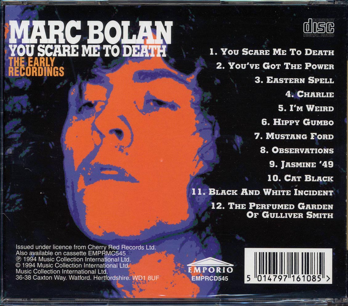 Marc Bolan - You Scare Me To Death Music CD