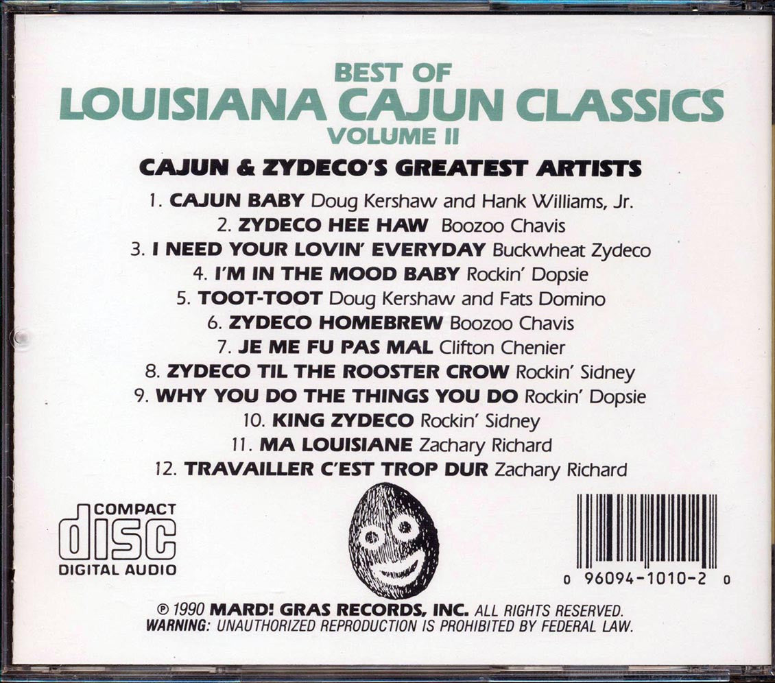 Boozoo Chavis, Clifton Chenier, Rockin Sidney, Etc. - Best Of Louisiana Cajun Classics Volume 2 (marked/ltd stock) Music CD