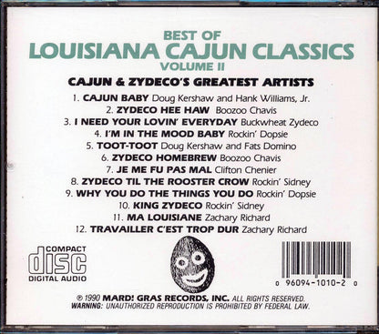 Boozoo Chavis, Clifton Chenier, Rockin Sidney, Etc. - Best Of Louisiana Cajun Classics Volume 2 (marked/ltd stock) Music CD