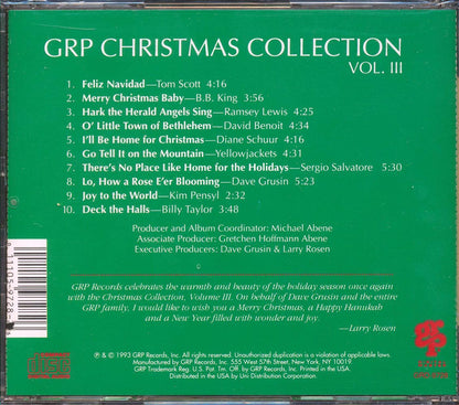Tom Scott, David Benoit, Ramsey Lewis, Etc. - GRP Christmas Collection Volume 3 Music CD