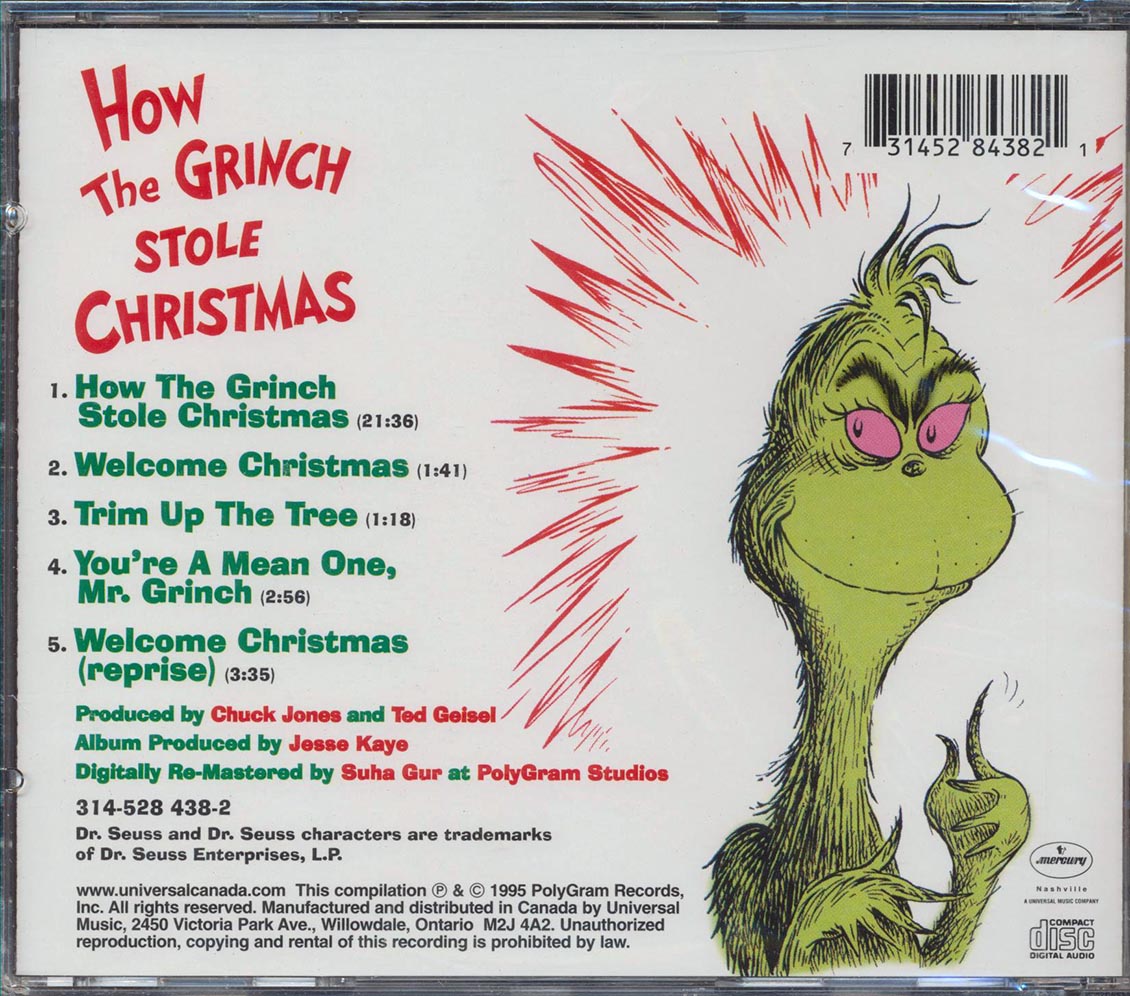 Dr. Seuss - How The Grinch Stole Christmas Music CD