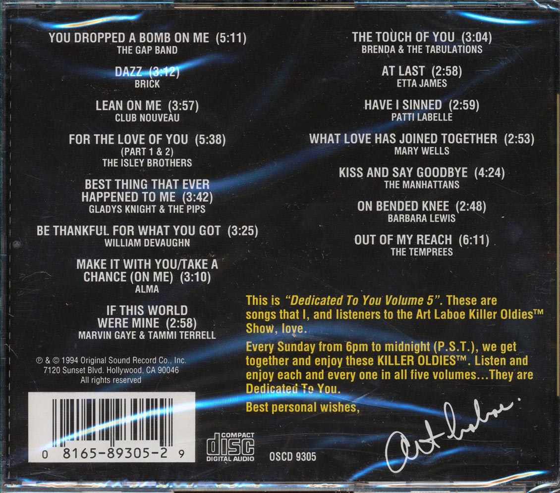 Art Laboe - Dedicated To You Volume 5 Music CD