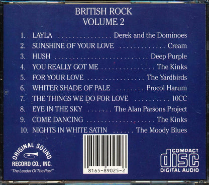 10CC, The Yardbirds, Derek & The Dominos, Cream, Deep Purple, Etc. - British Rock Volume 2 Music CD
