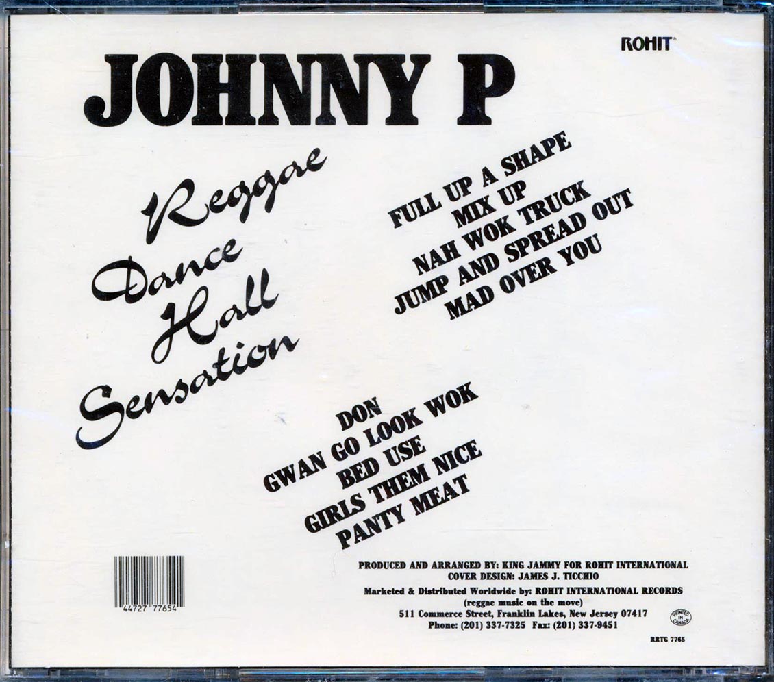Johnny P - Reggae Dance Hall Sensation Music CD