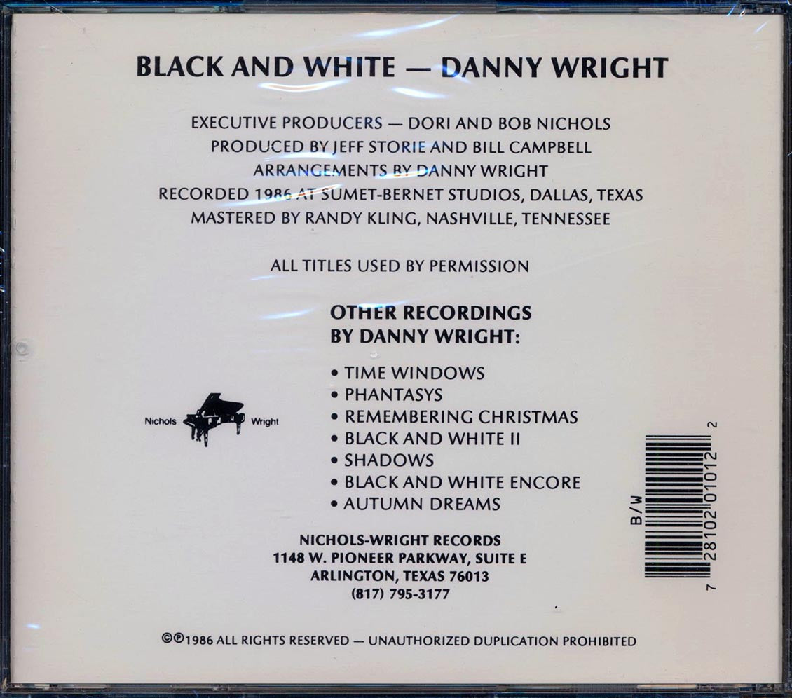 Danny Wright - Black And White Music CD