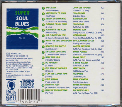 John Lee Hooker, Tina Turner, Barbara Carr, Etc. - Super Soul Blues Volume Three Music CD