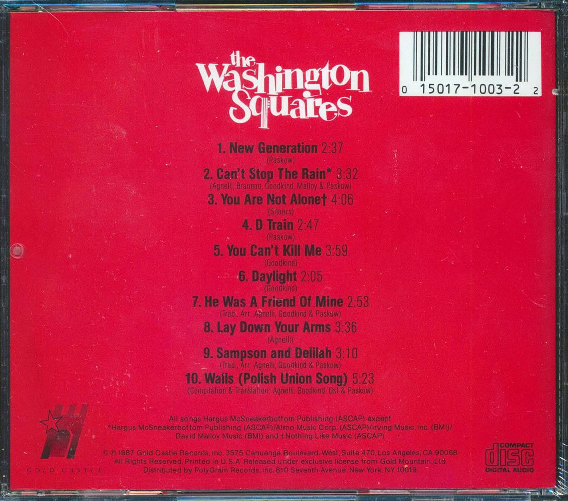 The Washington Squares - The Washington Squares Music CD