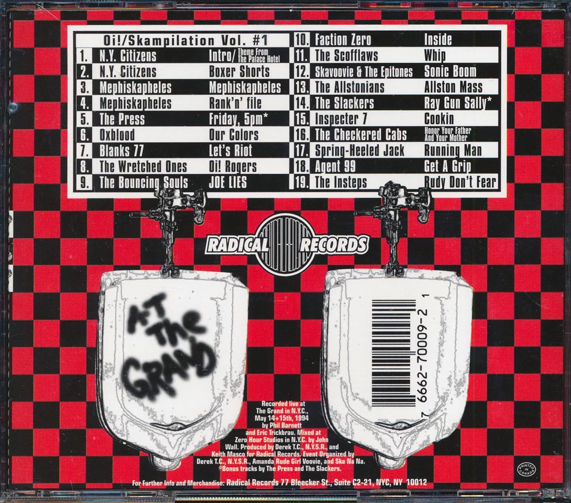 NY Citizens, Mephiskapheles, The Press, Etc. - Oi/Skampilation Volume 1 Music CD