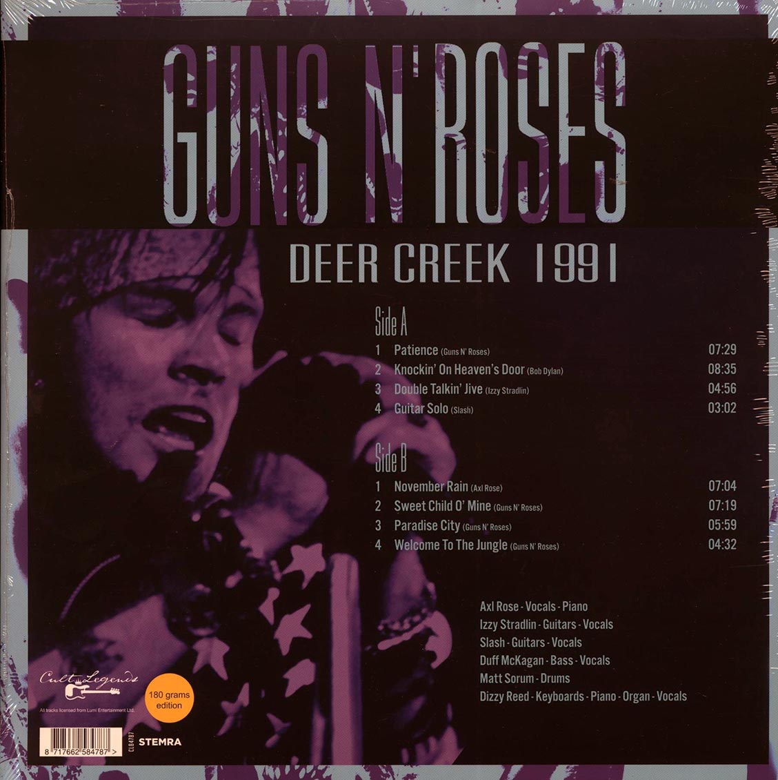 Guns N' Roses Deer Creek 1991: Noblesville, Indiana 180g Vinyl Record