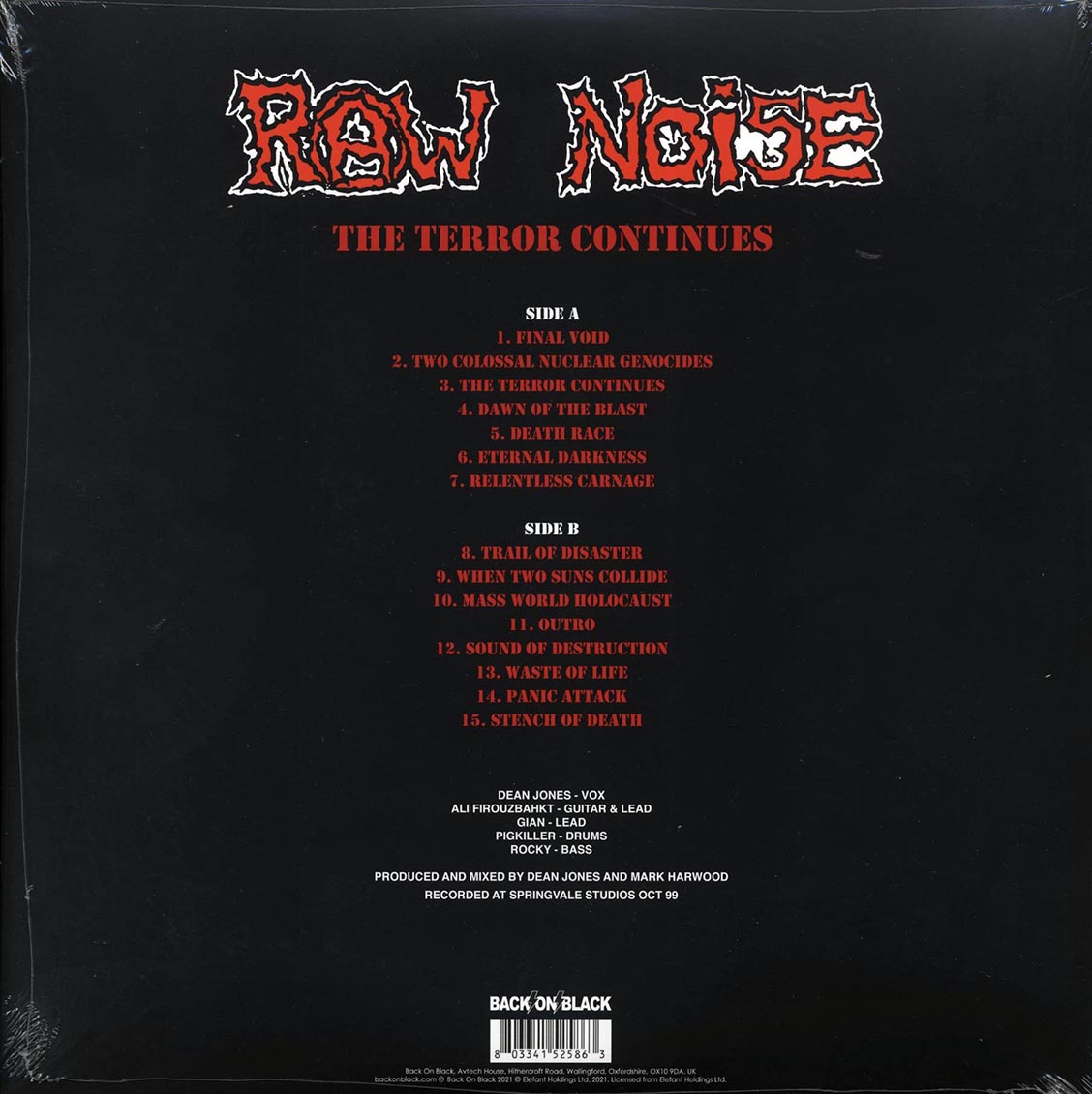 Raw Noise - The Terror Continues (ltd. ed.) (red vinyl) Vinyl Record