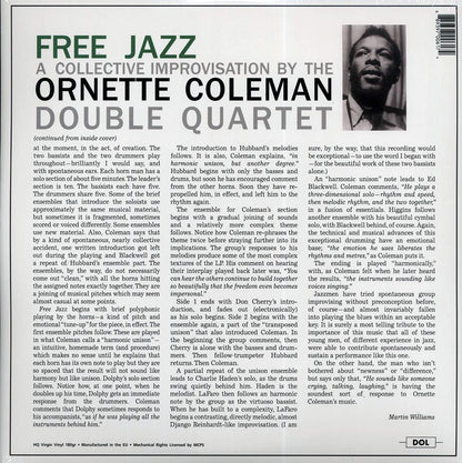 Ornette Coleman Double Quartet - Free Jazz (180g) (blue vinyl) Vinyl Record
