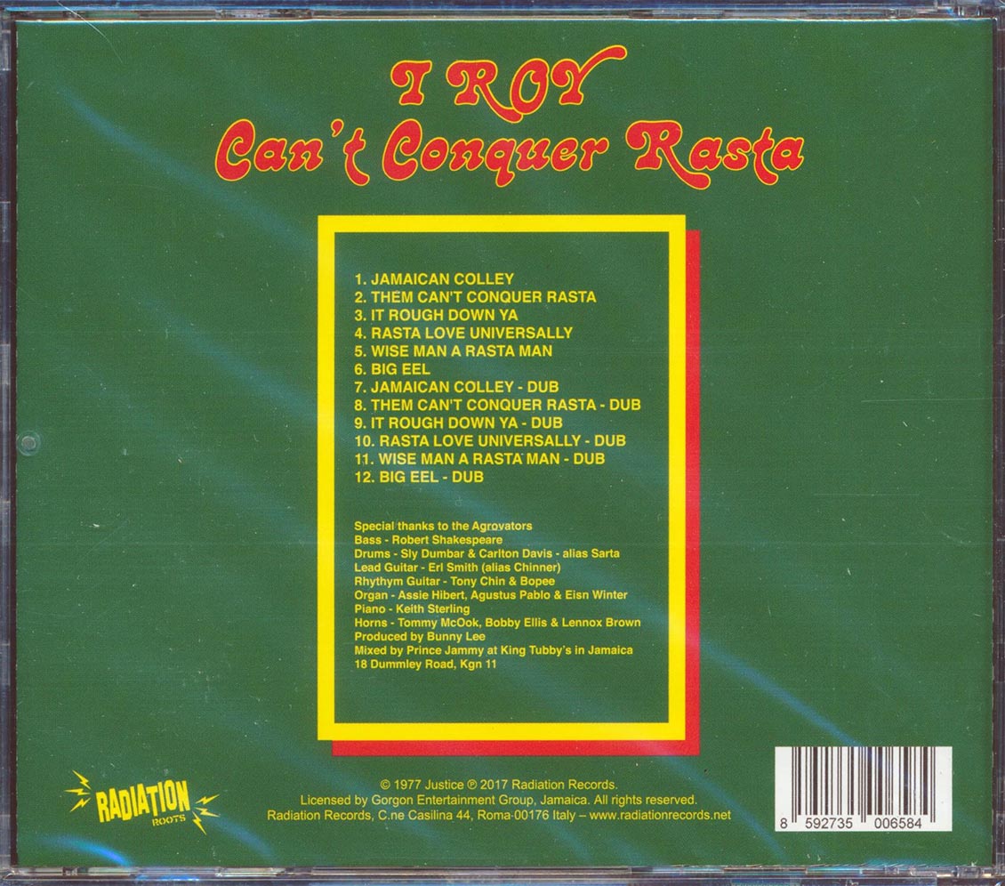 I Roy - Can't Conquer Rasta Music CD