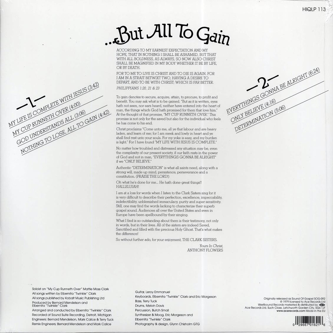 The Clark Sisters - He Gave Me Nothing To Lose But All To Gain Vinyl Record