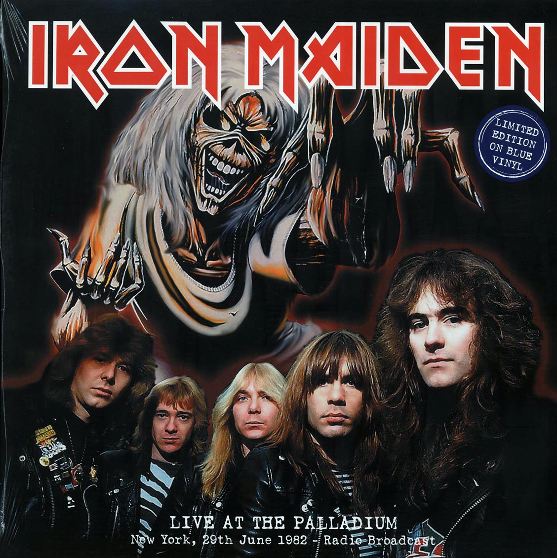 Iron Maiden Live At The Palladium, New York, 29th June 1982 Radio Broadcast ltd. 500 copies made blue Vinyl Record