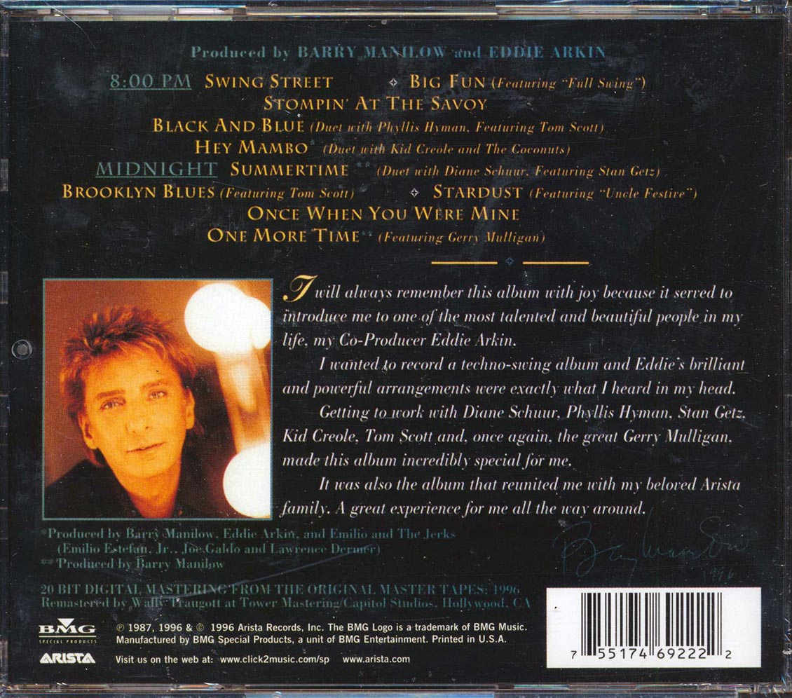 Barry Manilow - Swing Street Music CD