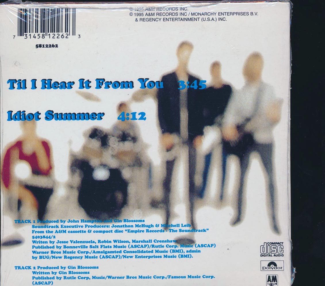 Gin Blossoms - Til I Hear It From You Music CD