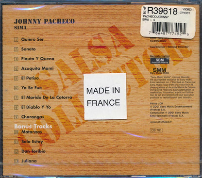 Johnny Pacheco Sima +4 bonus tracks Music CD
