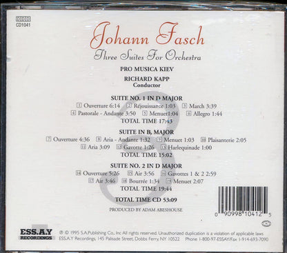 Johann Fasch, Richard Kapp - Three Suites For Orchestra Music CD