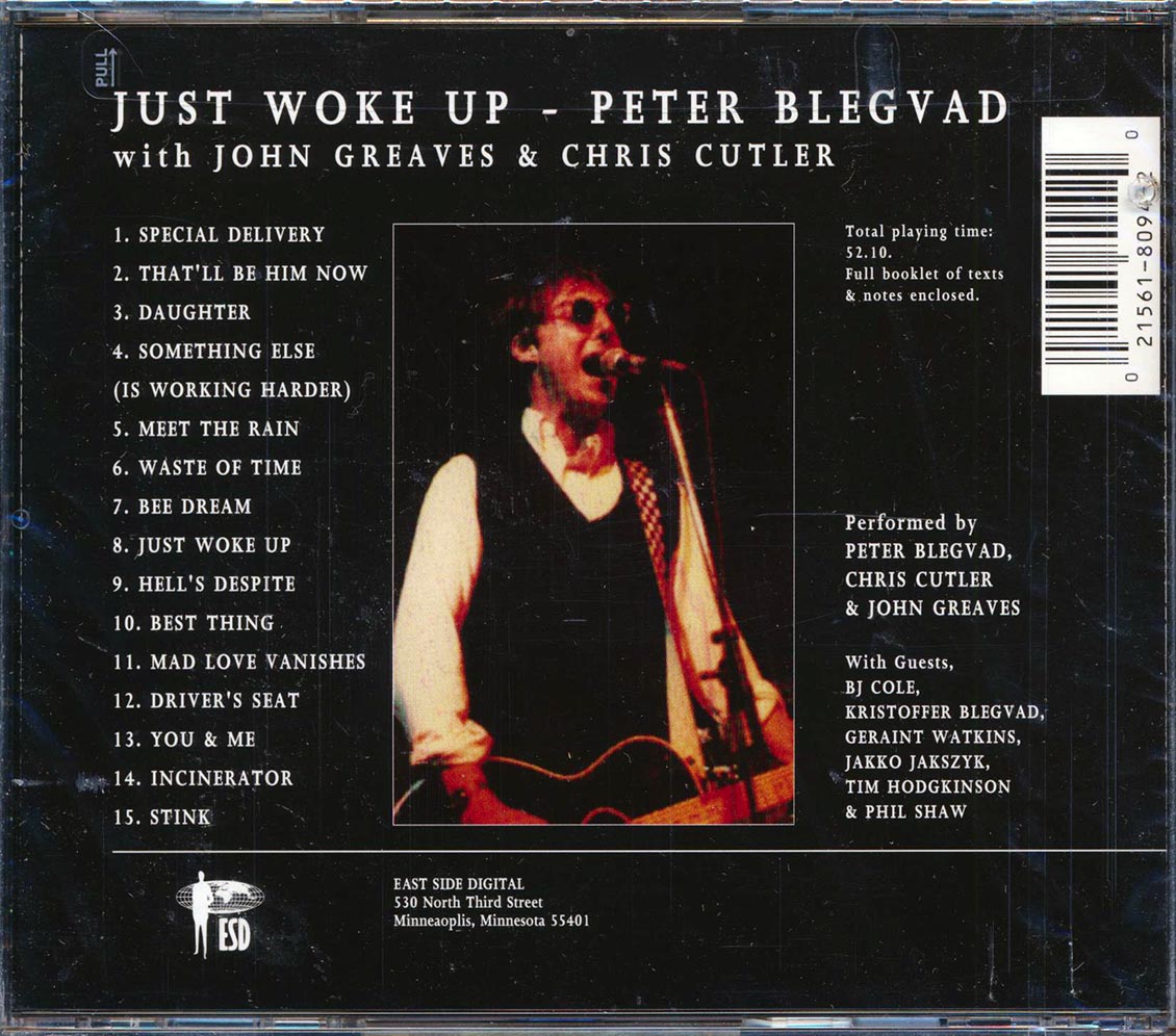Peter Blegvad Just Woke Up Music CD