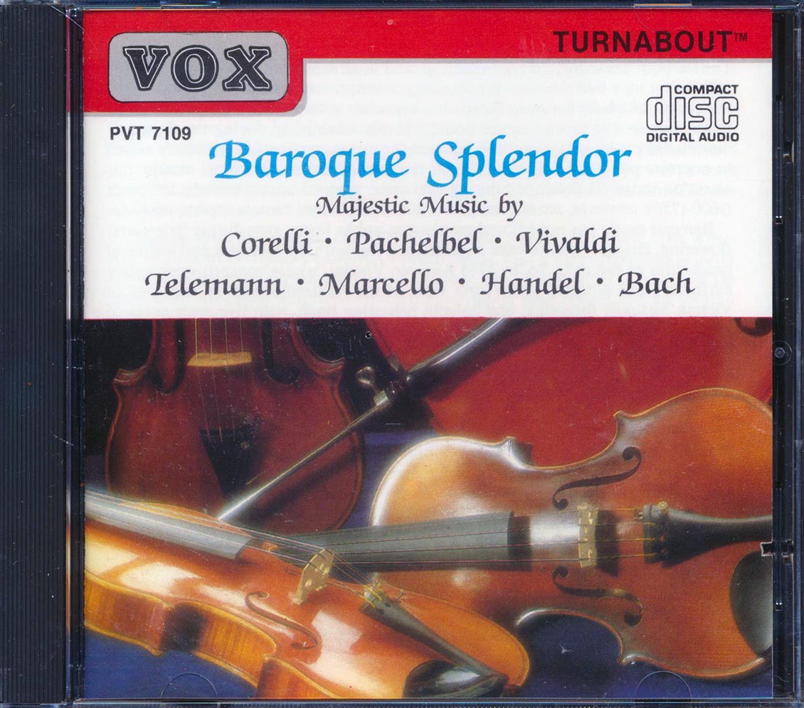 Corelli, Pachelbel, Vivaldi, Telemann, Marcello, Handel, Bach - Baroque Splendor (marked/ltd stock) Music CD