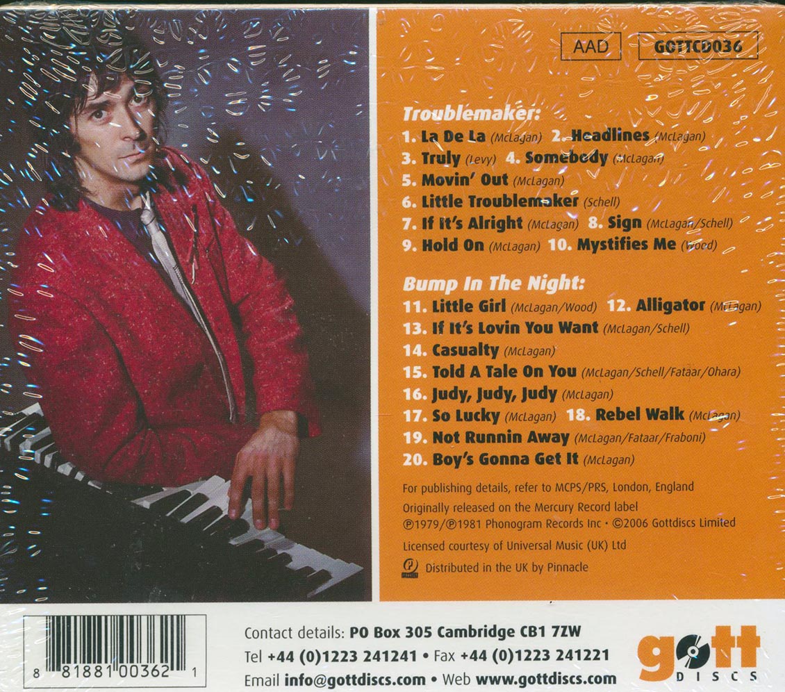 Ian McLagen - Troublemaker + Bump In The Night (2 albums on 1 CD) (20 tracks) Music CD