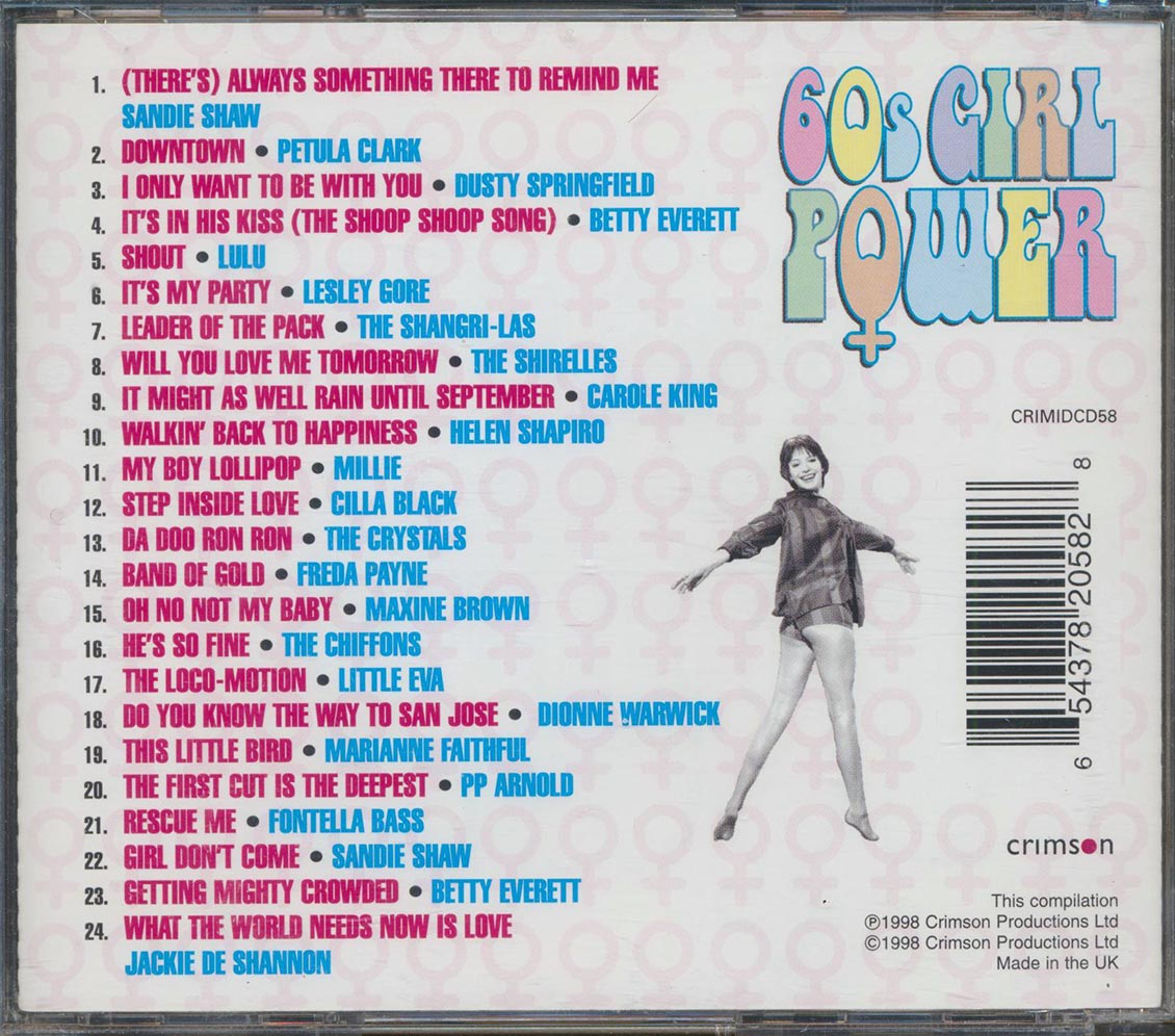 Little Eva, Sandie Shaw, Betty Everett, Etc. - 60s Girl Power: 24 Smash Hits From The Sixties (24 tracks) Music CD