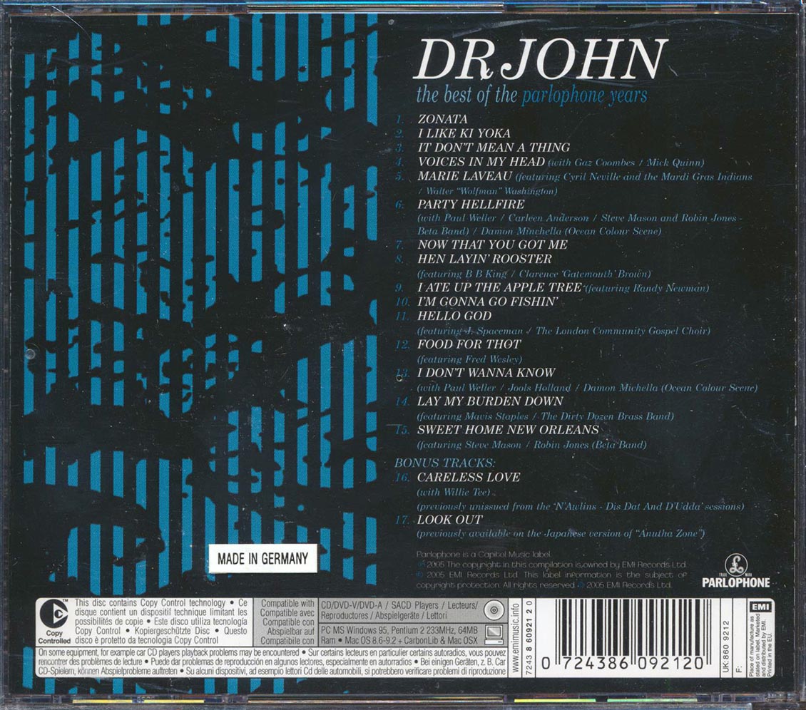 Dr. John - The Best Of The Parlophone Years (+2 bonus tracks) Music CD