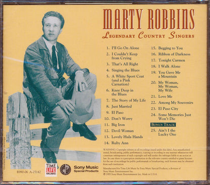 Marty Robbins - Legendary Country Singers (25 tracks) Music CD