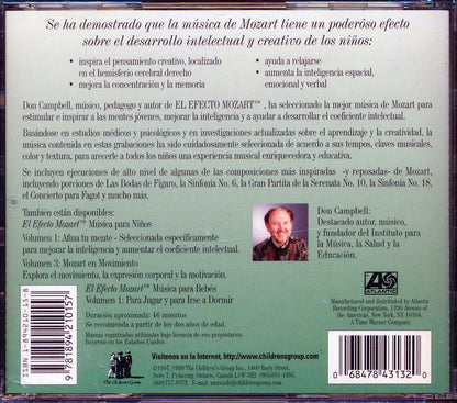 Don Campbell Wolfgang Amadeus Mozart El Mozart Efecto Musica Para Ninos Music CD