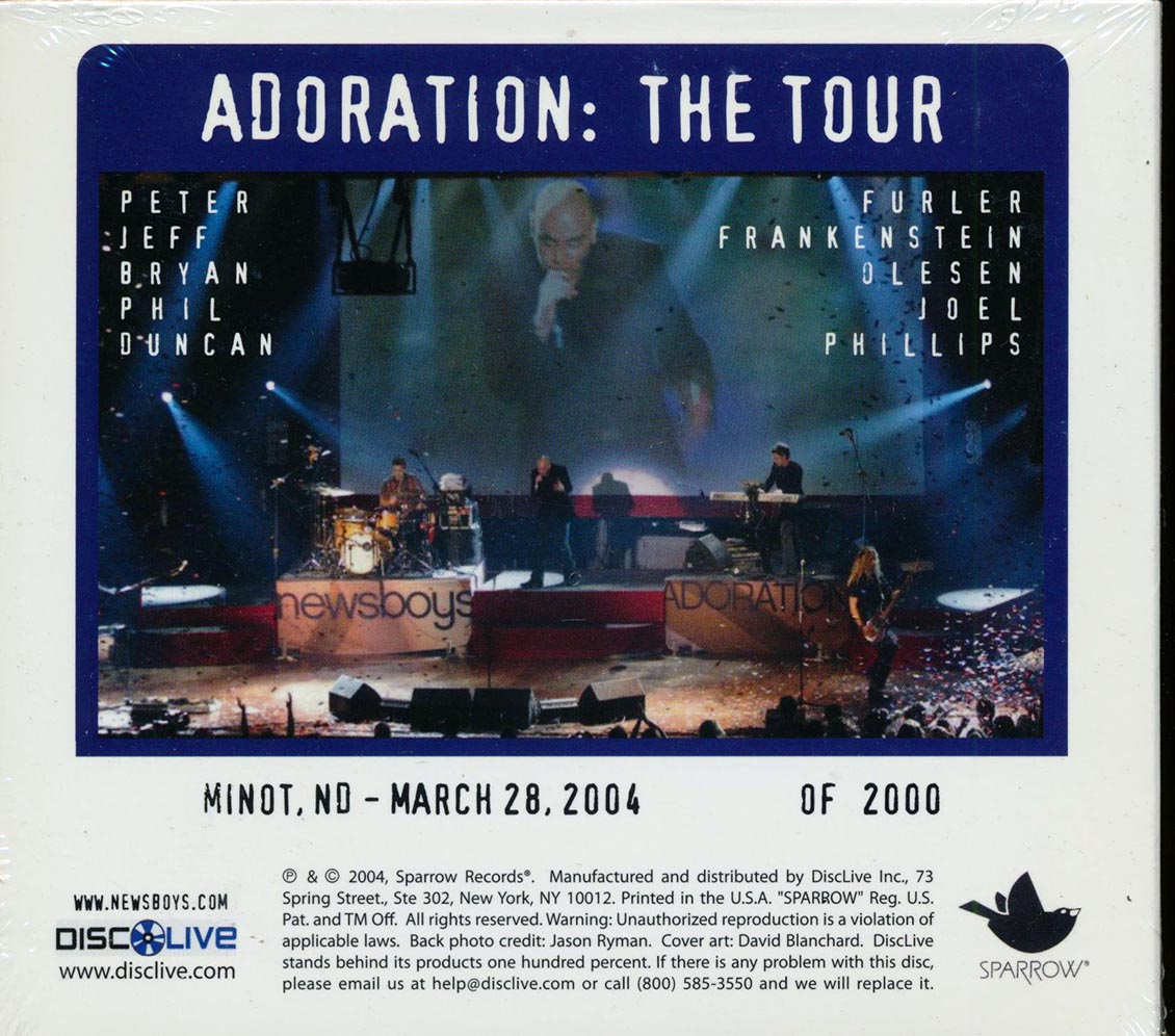 Newsboys - Adoration: The Tour, Live In Minot, ND, 03.28.2004 (2xCD) Music CD