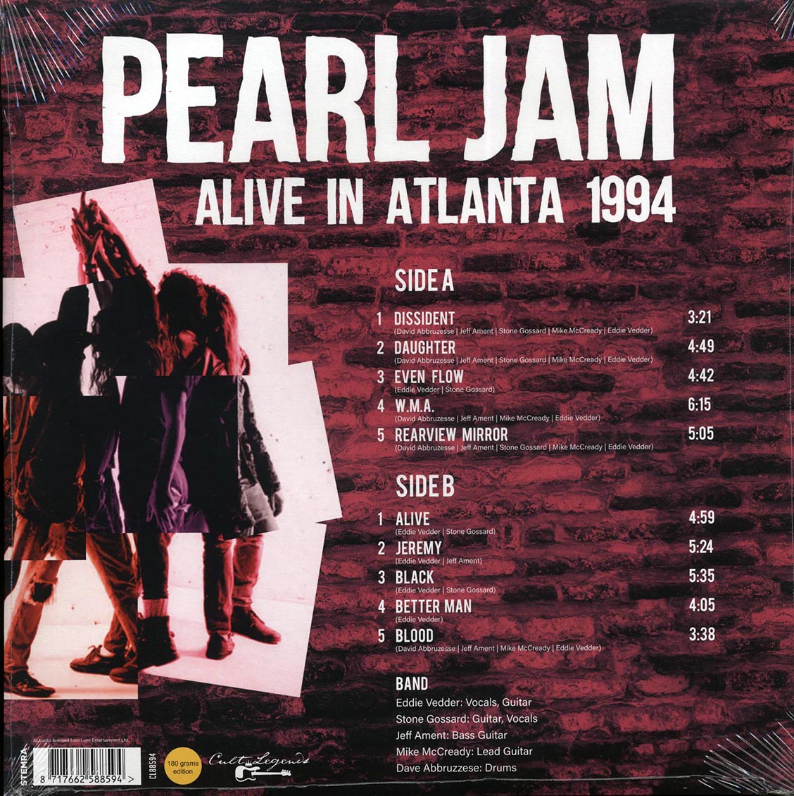 Pearl Jam Alive In Atlanta 1994 180g Vinyl Record