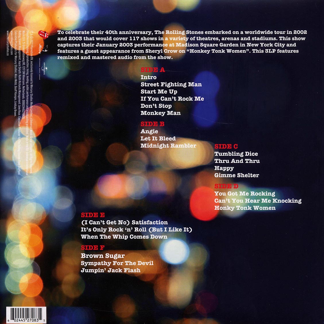 The Rolling Stones Licked Live In NYC 3xLP 180g remastered Vinyl Record