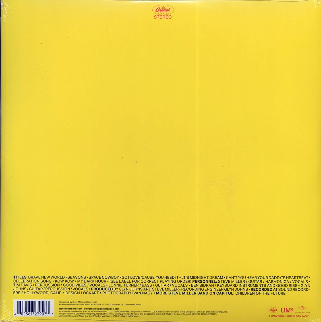 Steve Miller Band Brave New World incl. mp3 180g remastered Vinyl Record