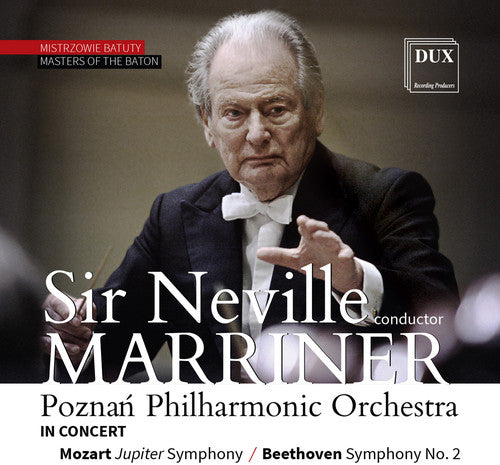 the album cover for Mozart / Marriner / Poznan Philharmonic Orchestra - Sir Neville Marriner Conducts Poznan Philharmonic