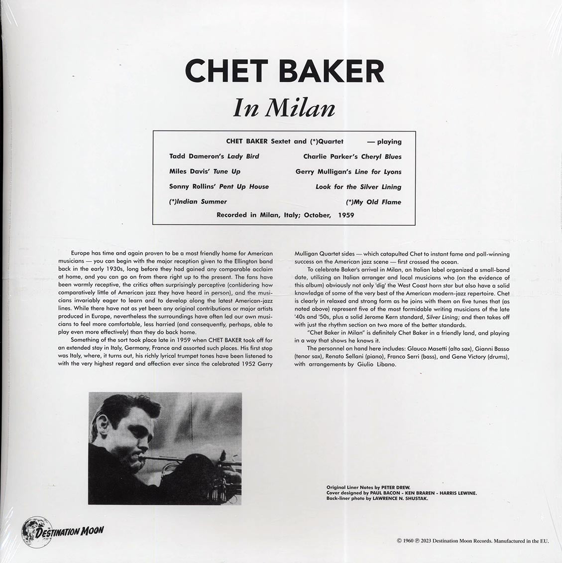 Chet Baker - In Milan (ltd. 500 copies made) (clear vinyl) Vinyl Record