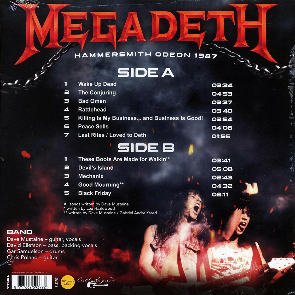 Megadeth Hammersmith Odeon 1987 Vinyl Record