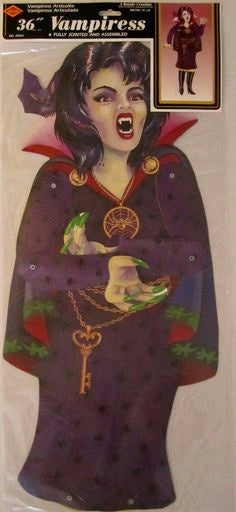 Vintage Beistle 1995 Jointed 36" Vampiress Halloween Party Decoration 01563