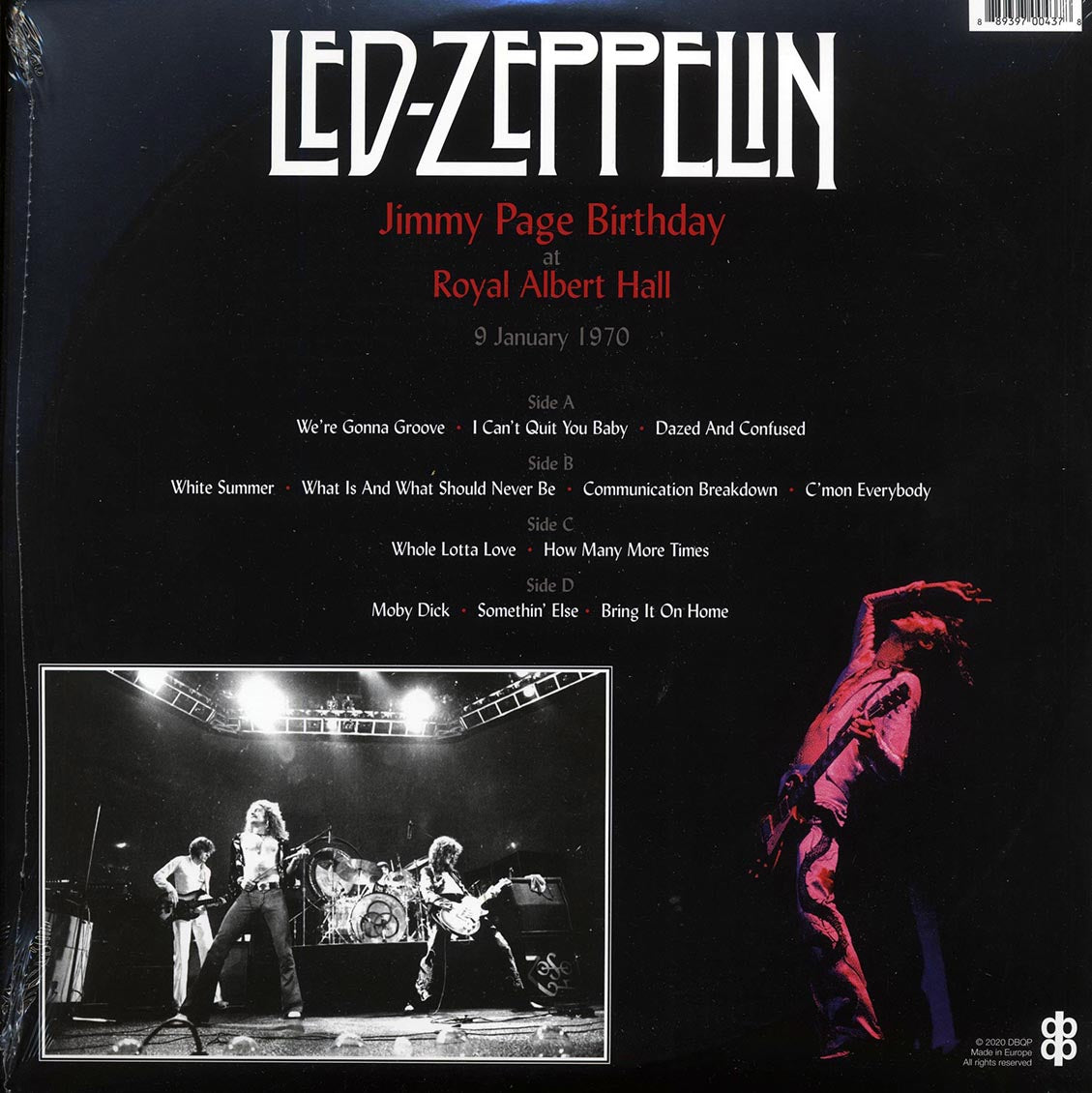 Led Zeppelin - Jimmy Page Birthday At Royal Albert Hall 9 January 1970 (2xLP) Vinyl Record