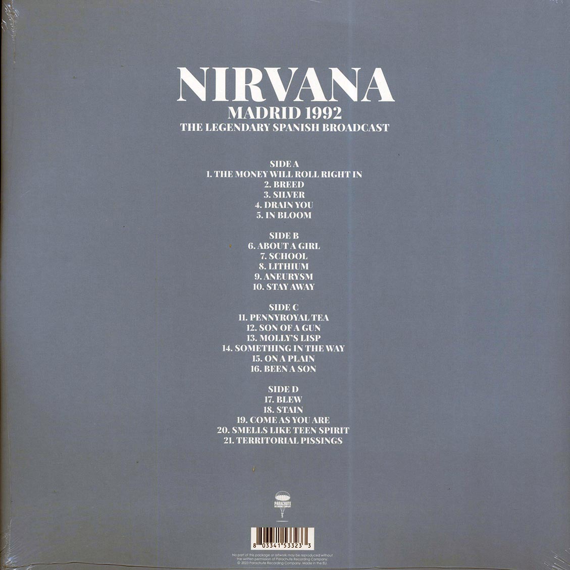 Nirvana Madrid 1992: The Legendary Spanish Broadcast 2xLP Vinyl Record
